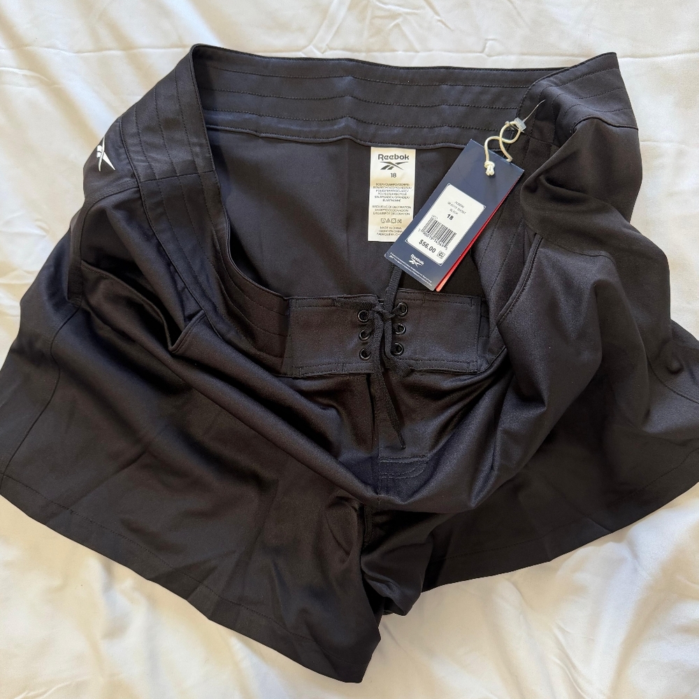 NWT Reebok Women’s Black Athletic Swim Shorts with Drawstring SIZE 18 - Picture 4 of 4